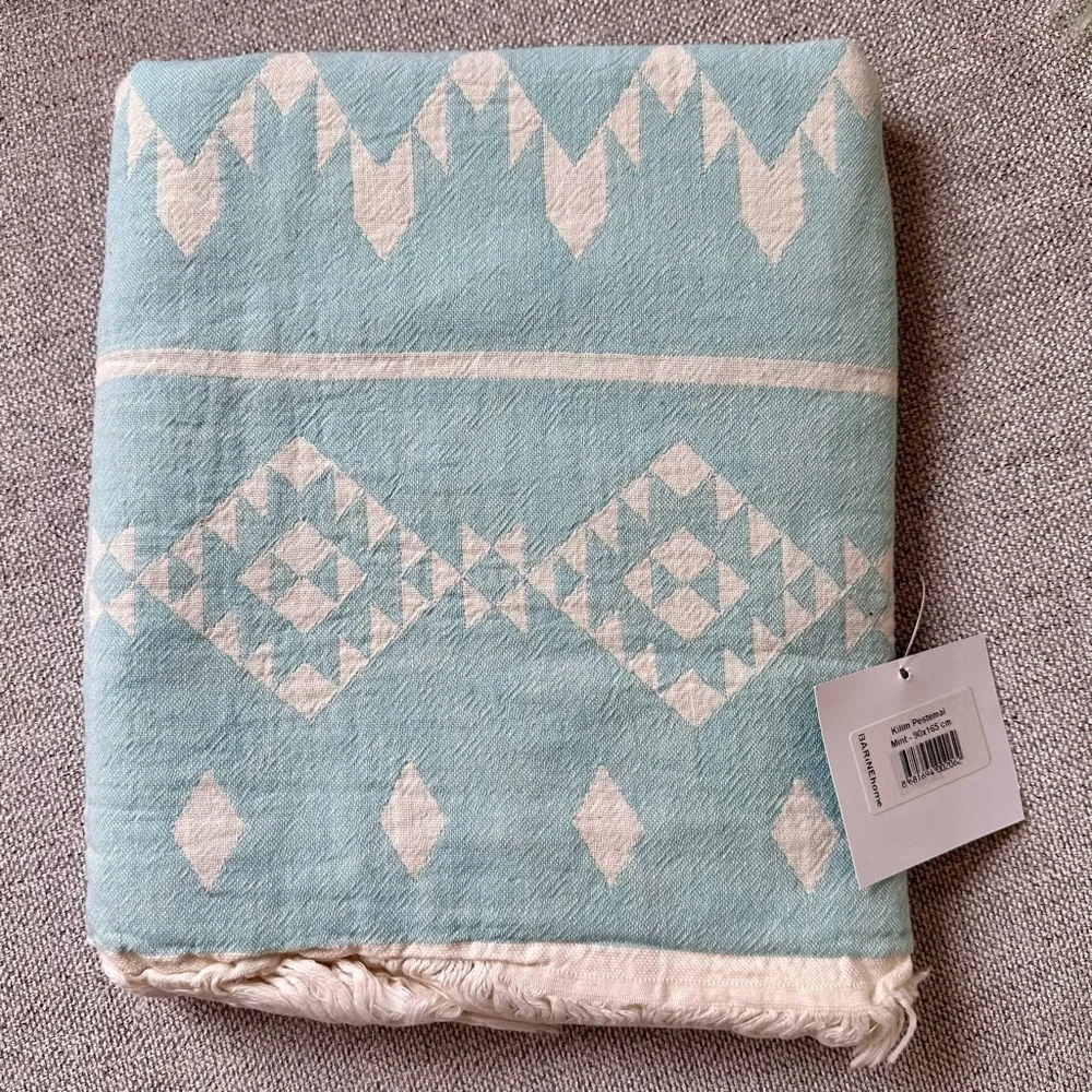Kilim Pestamal 100% Cotton Turkish towel color mint